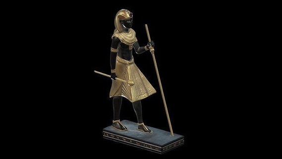 tutankamón faraón of egipcio antiguo egipto guardia ébano guardián vr ar carretero hermano rey cámara estatua realista howard lino resina gesto desaprobación yeso arte esculturas 3d print model - Mito3D