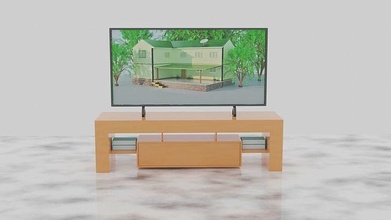 tv estante soporte mueble casa madera mderntvstand 3d print model - Mito3D