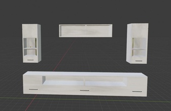 tv stand furniture contemporary family shelf design house 3d print model - Mito3D