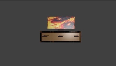 tv unit furniture room flat wood shelf house 3d print model - Mito3D