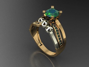 tw0189- diamond ring necklace bracelet gem gems jewelry fashion gold design silver luxury elegant shining earring pendant women rings 3d print model - Mito3D
