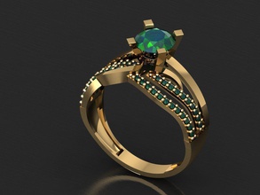 tw031 diamante anillo anillos collar joyería joya gemas moda oro diseño plata elegante brillante pulsera arete colgante pendiente zafiro mujer boda 3d print model - Mito3D