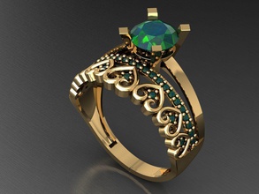 tw054 diamant bague anneaux Collier bijoux gemmes mode or conception argent élégant brillant gemme bracelet boucle d'oreille pendentif saphir femmes mariage 3d print model - Mito3D