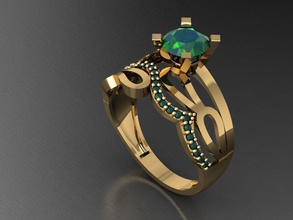 tw066 diamante anillo anillos collar joyería joya gemas moda oro diseño plata elegante brillante pulsera arete colgante pendiente zafiro mujer boda 3d print model - Mito3D