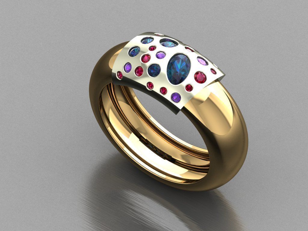 tw081- diamond ring rings necklace jewelry gems fashion gold design silver elegant shining gem bracelet earring pendant sapphire women wedding 3D print model - Mito3D