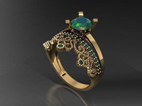 tw086- diamond ring rings necklace jewelry gems fashion gold design silver elegant shining gem bracelet earring pendant sapphire women wedding 3d print model - Mito3D