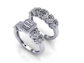 préadolescents bague 60 bijoux mode diamant mariage engagement gemme anneaux 3d print model - Mito3D
