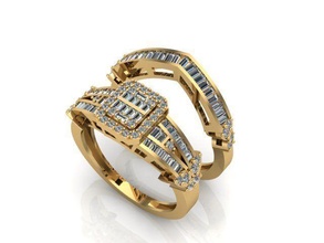 preadolescentes anillo 64 joyería joya Boda Moda enganchar diamante oro belleza anillos 3d print model - Mito3D