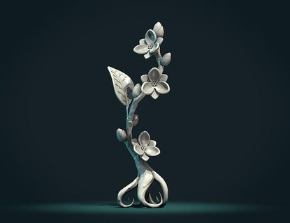 dal ağaç kökler Çiçekler Yaprak bağırmak Sanat heykel orman bitki çiçek gövde geç kahvaltı heykeller 3d print model - Mito3D