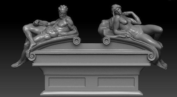 crepúsculo alvorecer Michelangelo coleção estátua posse florença aurora arte esculturas 3d print model - Mito3D