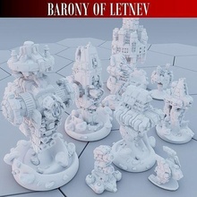 twilight imperium barony of letnev custom ships space sci fi warsun dreadnaught board games toys 3d print model - Mito3D