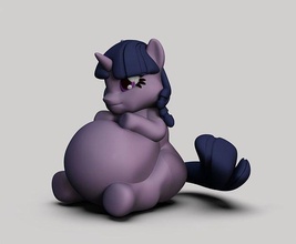 twilight sparkle - fat version 3d print model character cute fim pony hasbro horse figure cartoon animal chubby fantasy sculpture games toys 3d print model - Mito3D