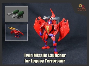 twin missile launcher transformers legacy terrorsaur beast wars launchers games toys game accessories 3d print model - Mito3D