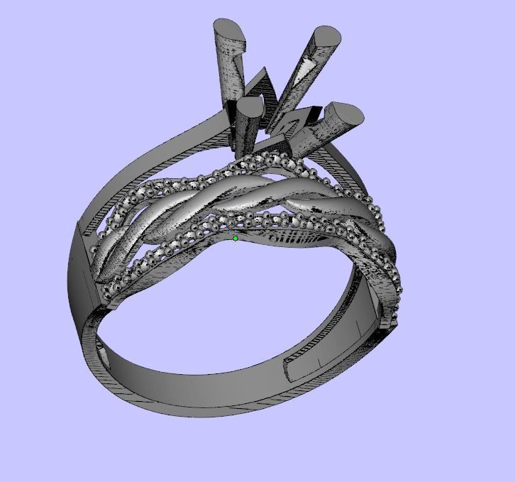 gêmeo anel joalheria ouro prata diamante imprimível jóia jóias casamento noivado gema esterlina 3D print model - Mito3D
