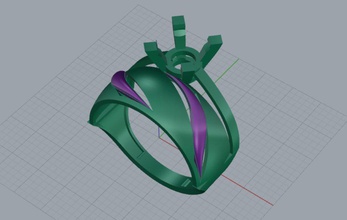 twin ring jewellery gold art design silver jewelry other 3d print model - Mito3D