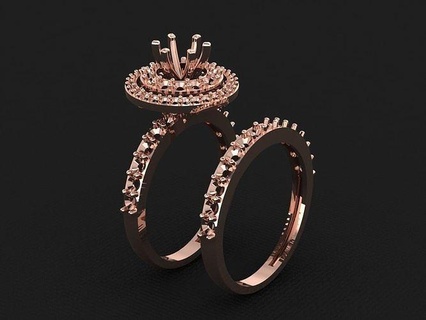 gêmeo anel 607 ouro moda beleza diamante Casamento jóia jóias joalheria pingente noivado casamento platina imprimível prata gema celebração argolas 3d print model - Mito3D