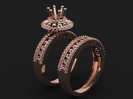ikiz yüzük 610 altın moda güzellik elmas düğün mücevher takı kolye nişan yüzüğü evlilik platin yazdırılabilir gümüş kutlama yüzükler 3d print model - Mito3D