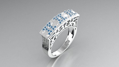 doppia anelli di nozze gioielli oro 3drings stl rhino gioiello 3d print model - Mito3D