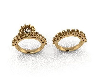 ikizler 692 altın moda yüzük güzellik elmas düğün mücevher takı kolye nişan yüzüğü evlilik platin yazdırılabilir gümüş kutlama yüzükler 3d print model - Mito3D