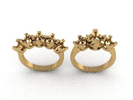 gêmeos 883 ouro moda anel beleza diamante Casamento jóia jóias joalheria pingente noivado casamento platina imprimível prata gema celebração argolas 3d print model - Mito3D