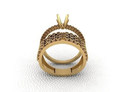 Gemelos anillo 814 oro Moda belleza diamante Boda joya joyería colgante pendiente compromiso matrimonio platino imprimible plata celebracion anillos 3d print model - Mito3D