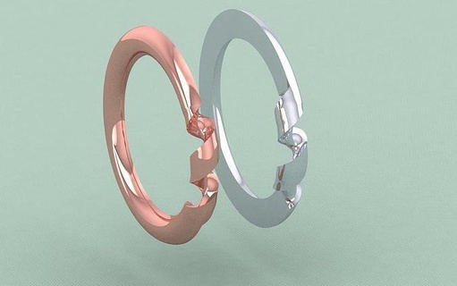 twist band ring jewellery twistring ladiesring ladies couple jewelry rings wedding engagement printable gold silver 3d print model - Mito3D