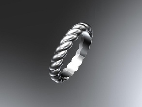 torsion bande éternité métallique mariage or bijoux anneaux 3d print model - Mito3D