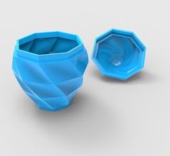 torsione del coperchio della scatola art il vaso box 3d stampabile di plastica geometrica la stampa interni forma serbatoio twisted altri 3d print model - Mito3D