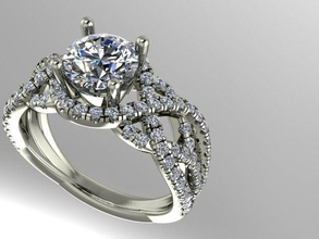 twist Diamant-Verlobungsring Schmuck engagement ring diamond Diamant-ring bedruckbar ist Ringe 3d print model - Mito3D