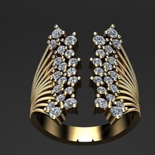 Twist Diamant Ring Damen Platin Luxus Mode Schmuck Ringe 3d print model - Mito3D