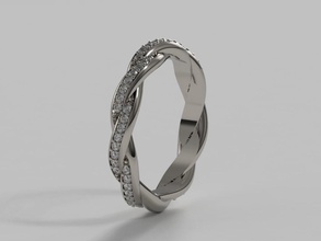 twist l'eternità band gioielli weddingband matrimonio disco di platino eternityband i diamanti diamante oro argento gemme anelli 3d print model - Mito3D