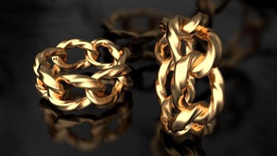 Twist Modell kubanisch Verknüpfung Kette Ring 10mm breit Miami Chan Gold Silber Halsketten nyc Mode Ringe Juwel Schmuck Frau Dame 3d print model - Mito3D