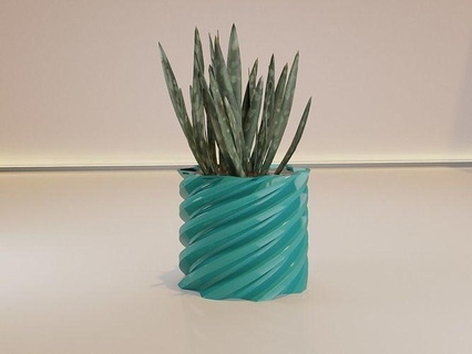 giro maceta flor planta 2 cactus naturaleza hoja crecimiento flora áloe conserva suculento jardinería botánico decoración escritorio plantador casa 3d print model - Mito3D