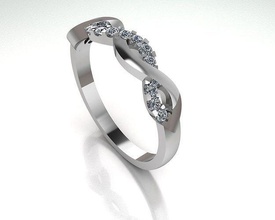 torcere squillare oro gioielleria argento stampabile diamante gioiello nozze gemma Fidanzamento sterlina moda platino engagement bellezza 3d print model - Mito3D