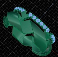 Twist Ring Diamant Schmuck druckbar engagem Mode 3d print model - Mito3D