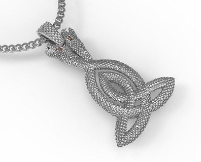 torsion serpent imprimable pendentif art personnage bijoux animal mode accessoire argent femme serpents pendentifs 3d print model - Mito3D