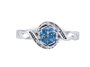 twisted anello di banda gioielli diamante moda tendenza torsione anelli 3d print model - Mito3D