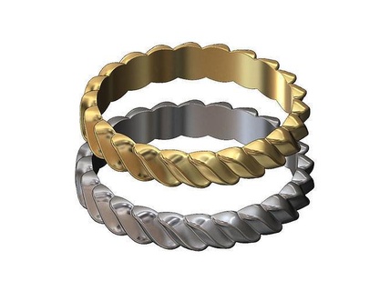 torcido croissant trança banda onda anel casamento noivado discreto moda joalheria imprimível ouro prata jóias esterlina luxo moderno simples trançado corda argolas 3d print model - Mito3D