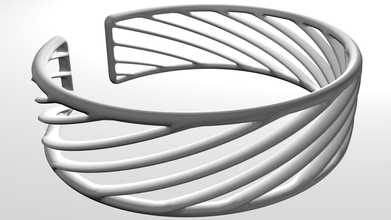twisted cuff Armband Mode die Manschette - bangle Schmuck andere 3d print model - Mito3D