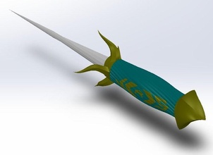 retorcido daga 392mm longitud 15 decimal 4 pulgadas diseño arma espada pasatiempo bricolaje diy cuchillo afilado 3mf expediente stl 3d print model - Mito3D