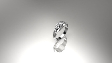 tordu la conception de l'anneau bijoux 3d le diamant visage jeune fille or pendentifs les anneaux rose rubis ruby d'argent livre sterling blanc femme jaune 3d print model - Mito3D