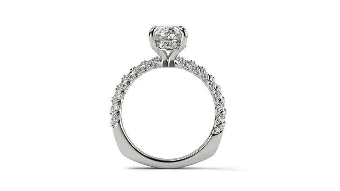 contorto diamante gambo ovale lato gruppo musicale dimensioni squillare gioielleria Fidanzamento nozze stampabile modello 3d oro anelli 3D print model - Mito3D