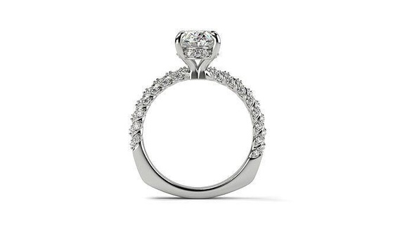retorcido diamante caña oval banda tamaños anillo joyería joya compromiso Boda imprimible modelo 3d oro anillos 3d print model - Mito3D