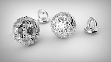 retorcido aretes gemas arete diamante giro oro joyería joya precioso blanco amarillo regalo pendientes 3d print model - Mito3D