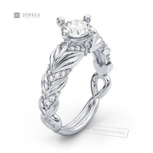 twisted engagement diamond ring jewelry 3dprint cad gem jewellery jewel white brilliant rings 3d print model - Mito3D