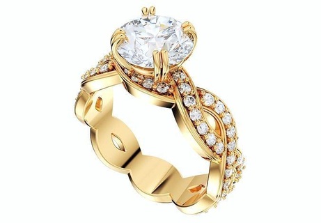 bükülmüş nişan yüzük merkez elmas 1 carats ljp02 Solitaire düğün KADIN takı model hediye kuyumcu evlilik altın platin taşlar değerli taş 3d Yazdır bijuteri yüzükler 3d print model - Mito3D