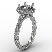 twisted Verlobungsring Schmuck ring gold diamond bedruckbar ist engagement Hochzeit genial Diamant-ring Mode-ring Mode-Schönheit Ringe 3d print model - Mito3D