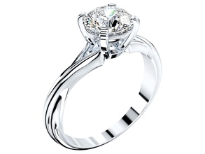 verdrehte Engagement Solitär Ring 3d cad design o11031 Hochzeit Frauen Diamant Juwel Schmuck Animation Drehscheibe Mode Medien 3d print model - Mito3D