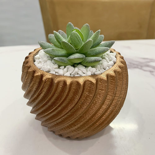 tordu fleur pot 3d imprimé moule 3dprint béton pla vase planteur ciment verser DIY main minimaliste géométrique décor jeter fonderie succulent réutilisable 3D print model - Mito3D