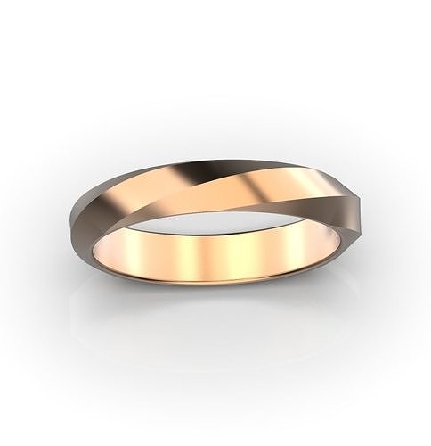 retorcido oro Boda banda joyería joya imprimible anillo anillos 3D print model - Mito3D